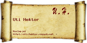 Uti Hektor névjegykártya
